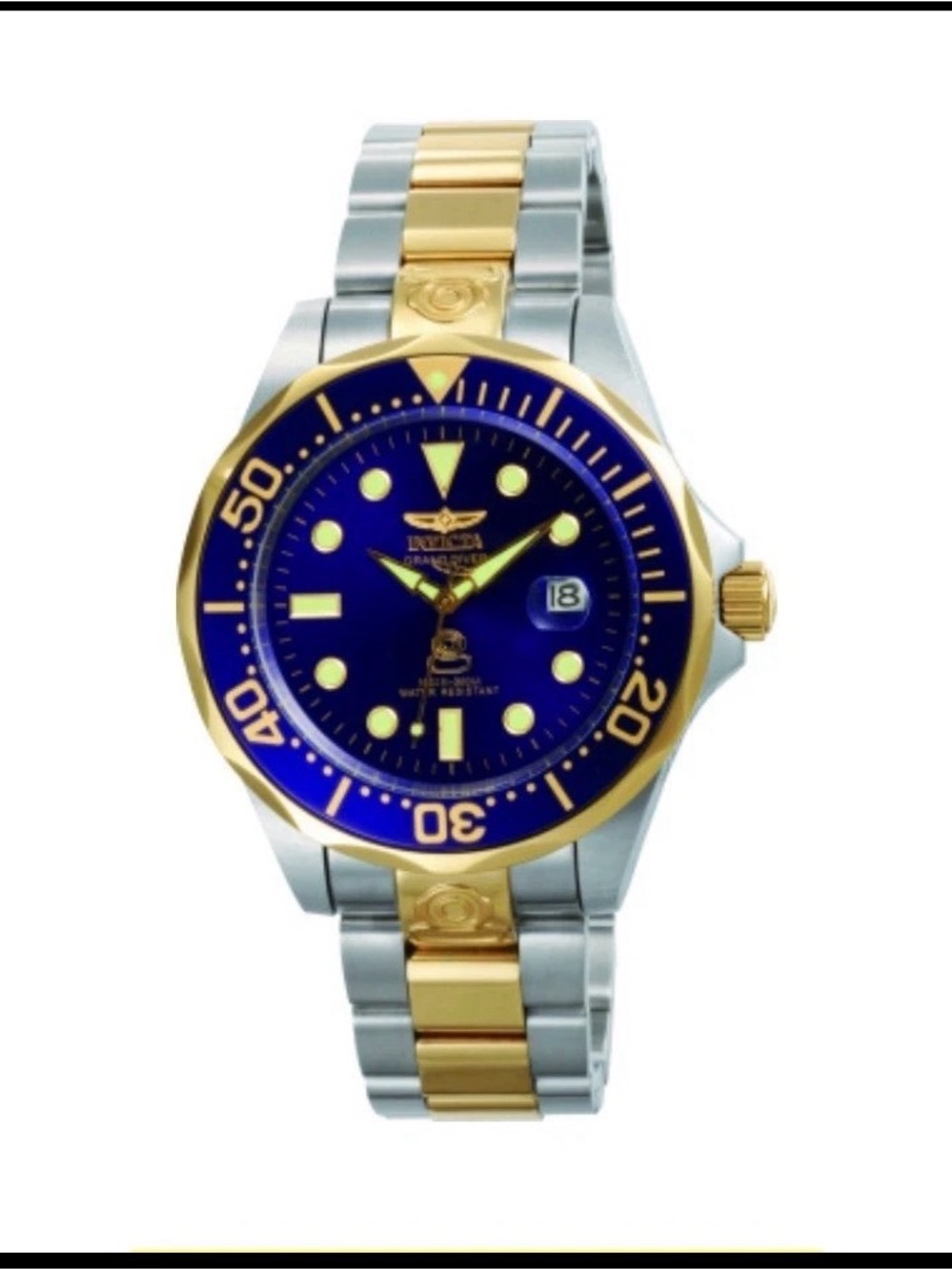 Invicta Two-Tone Gold & Silver Watch with Blue Dial ( automatic )